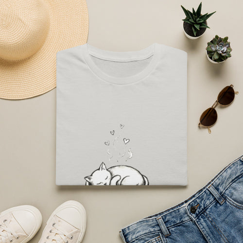 Cute Sleeping Kitten Sketch Tee