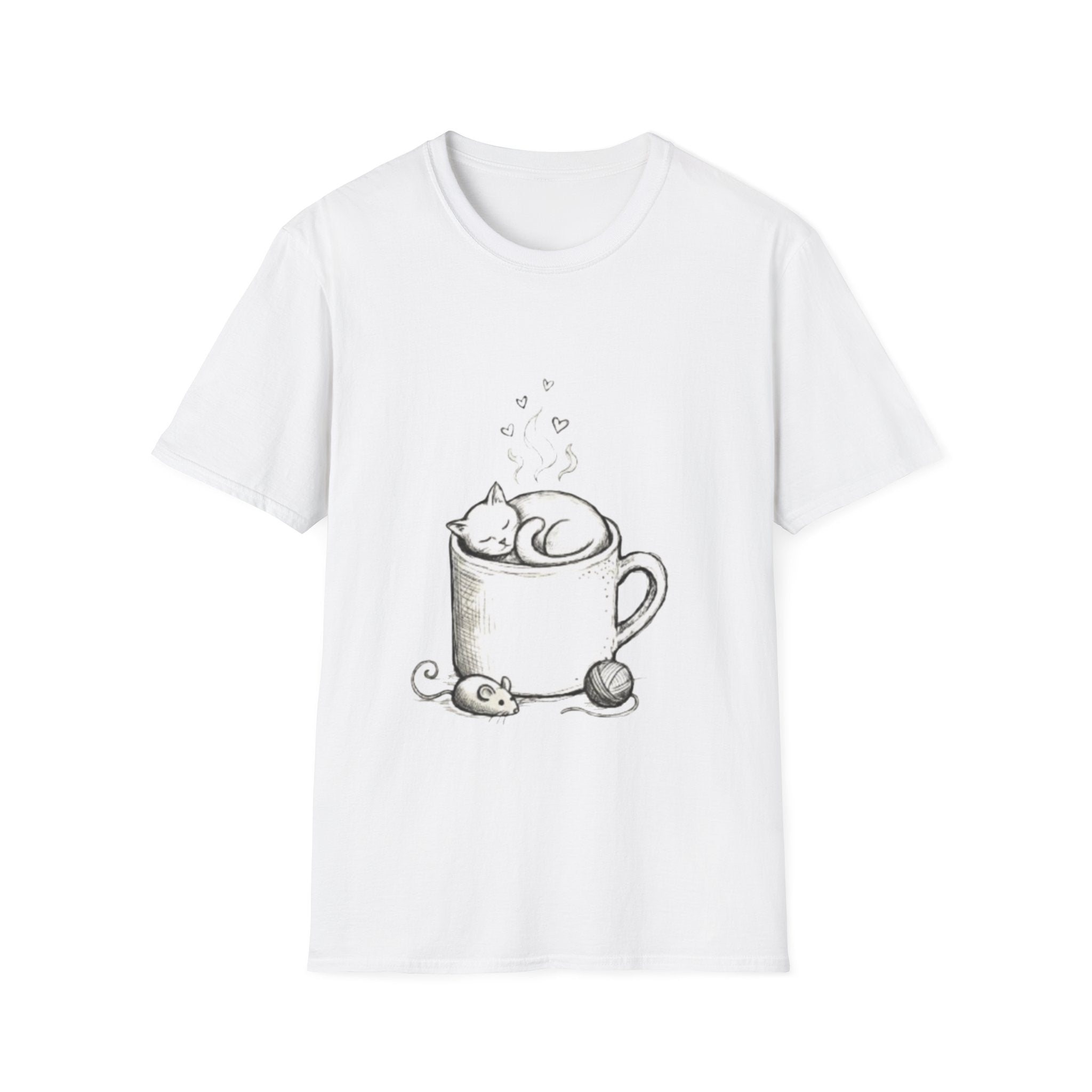 Cute Sleeping Kitten Sketch Tee